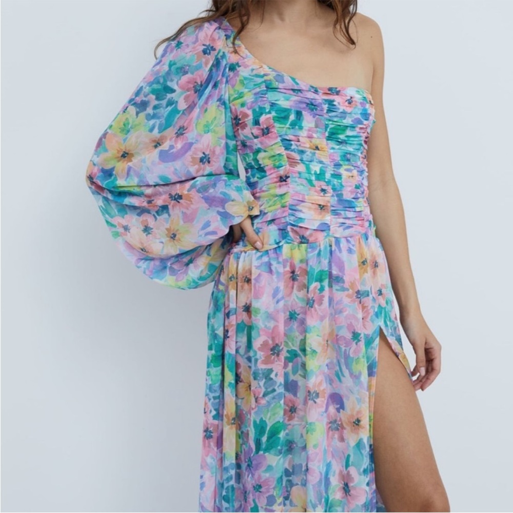For Love and Lemons Blaire One Shoulder Floral Maxi Dress NWT Med